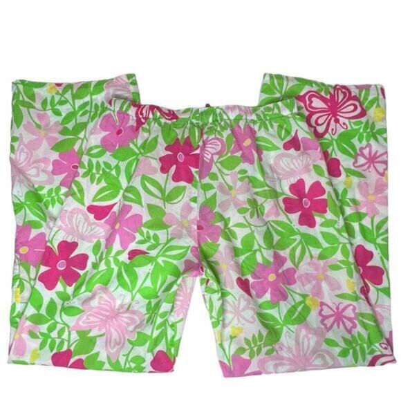 Lilly Pulitzer Bright Floral Butterfly Cotton Pajama Pants Size XS‎ - Picture 4 of 8